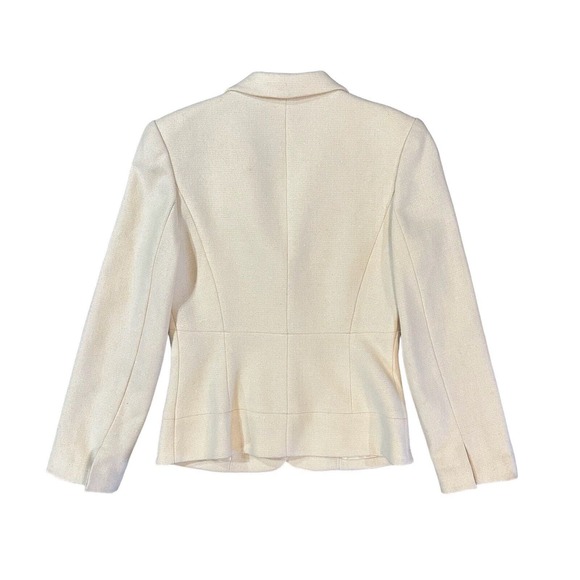 Kenneth Cole Womens Cream Blazer With Silver Shimmer Wool Blend Lined Size 4 VTG - Picture 4 of 13